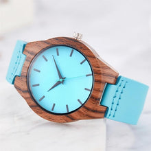 Load image into Gallery viewer, Imitation Wooden Watch Blue Dial Hexagon Case
