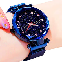 Load image into Gallery viewer, Stardust Watch Rose Gold Magnet Mesh Band Rhinestones Wristwatch

